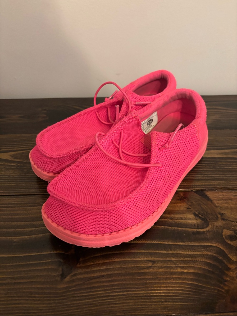 Hey Dude Neon Pink Kids Mesh Sneakers